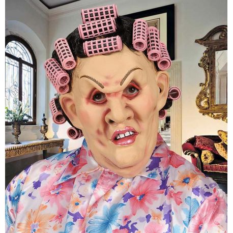 Máscara Mujer con Rulos Tienda de disfraces online - Mercadisfraces