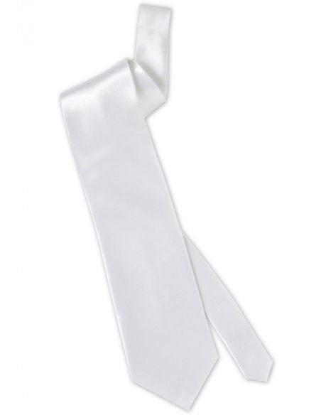 Corbata en Raso Blanco Tienda de disfraces online - Mercadisfraces