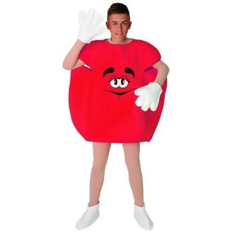 Disfraz Caramelo M&M Rojo adulto Tienda de disfraces online - Mercadisfraces
