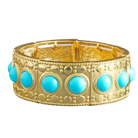 Brazalete Oro con Turquesa Tienda de disfraces online - Mercadisfraces