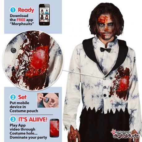 Disfraz Novio Zombie Morphsuit Corazon Latiendo Adulto Tienda de disfraces online - Mercadisfraces