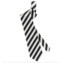 Corbata Rayas Blanca y Negra Tienda de disfraces online - Mercadisfraces