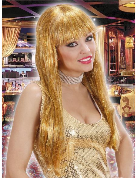 Peluca Larga Dorada Brillante con Flequillo Tienda de disfraces online - Mercadisfraces Peluca Larga Dorada Brillante con Flequillo Tienda de disfraces online - Mercadisfraces