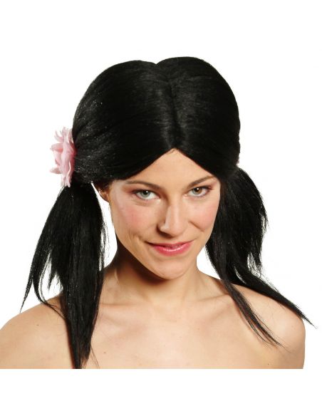 Peluca Coletas Flores Negra Tienda de disfraces online - Mercadisfraces Peluca Coletas Flores Negra Tienda de disfraces online - Mercadisfraces