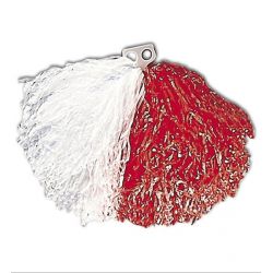 Pom Pom Bicolor Blanco y Rojo Tienda de disfraces online - Mercadisfraces