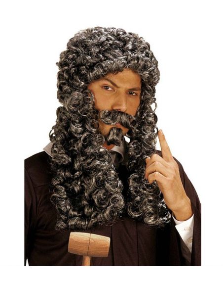 Peluca Juez Canosa con Bigote y Perilla Tienda de disfraces online - Mercadisfraces