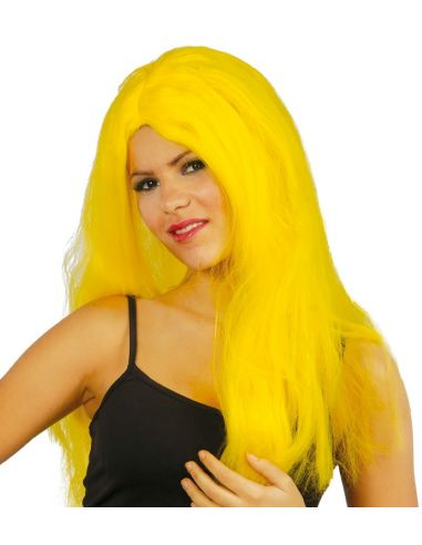 Peluca Melena Larga Amarilla Tienda de disfraces online - Mercadisfraces