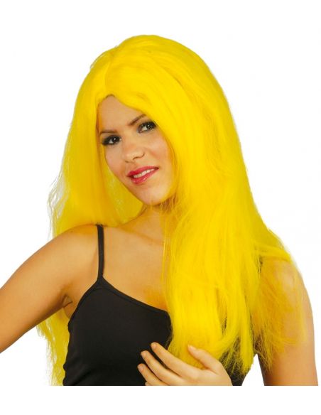 Peluca Melena Larga Amarilla Tienda de disfraces online - Mercadisfraces
