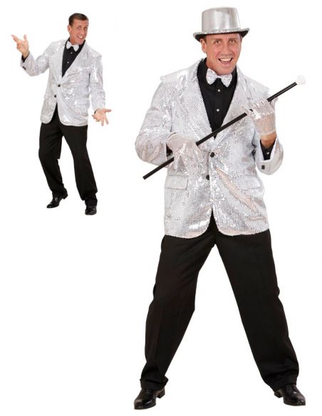 Americana Plateada de Lentejuelas Tienda de disfraces online - Mercadisfraces