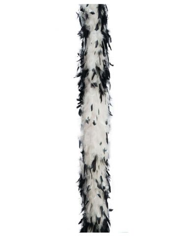 Boa Marabú bicolor blanca/negra 40gr Tienda de disfraces online - Mercadisfraces