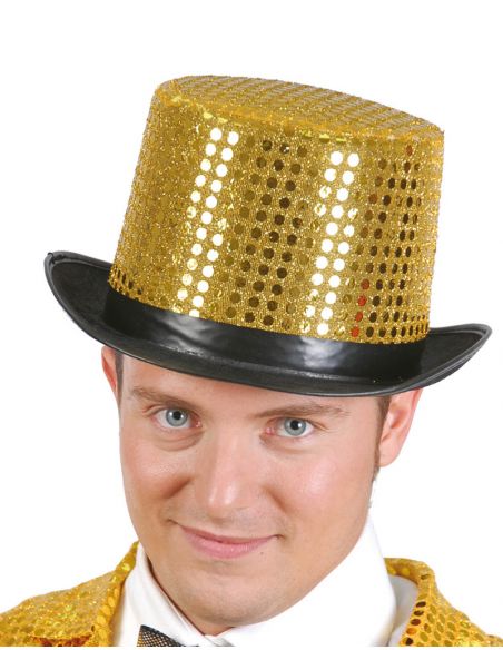 Chistera Lentejuelas Oro Tienda de disfraces online - Mercadisfraces