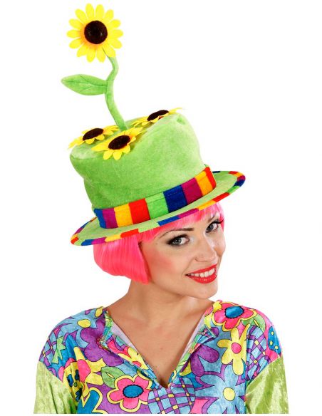 Sombrero Payaso Terciopelo con Flores Tienda de disfraces online - Mercadisfraces