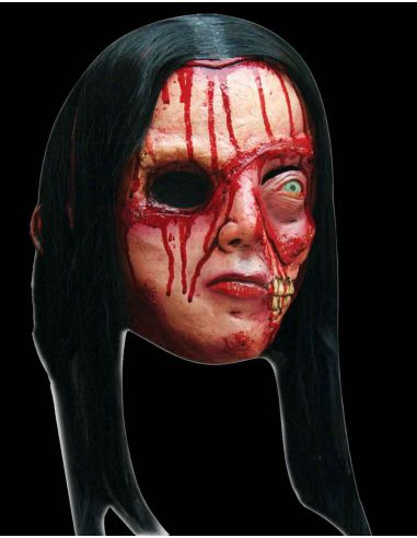 Máscara Mujer Zombie con pelo