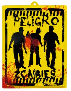 Cartel Peligro Zombie Tienda de disfraces online - Mercadisfraces