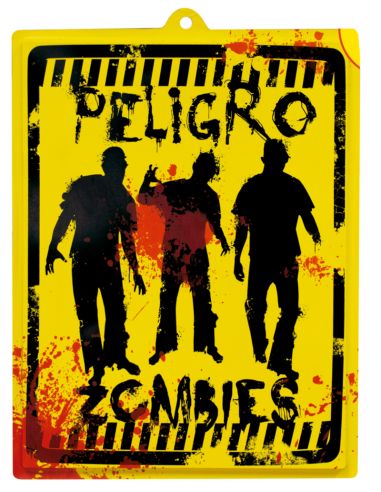 Cartel Peligro Zombie Tienda de disfraces online - Mercadisfraces