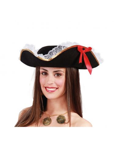 Sombrero de Pirata Mujer Lujo Tienda de disfraces online - Mercadisfraces
