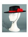 Sombrero Cordobés Negro con flor Tienda de disfraces online - Mercadisfraces