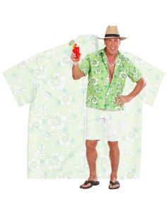 Camisa de Flores Hawaiana Verde Talla XL Tienda de disfraces online - venta disfraces
