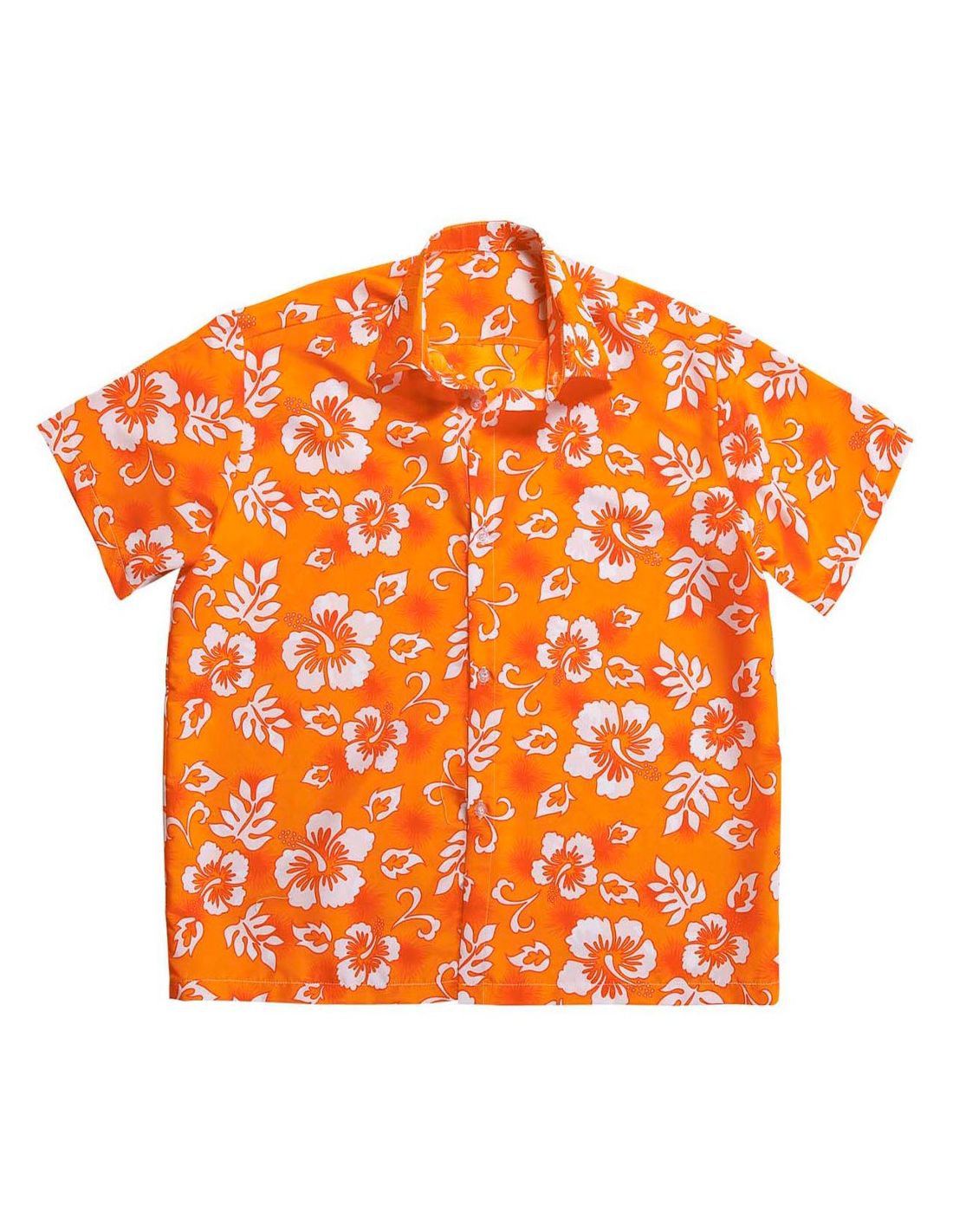 Embotellamiento Cerebro Viaje Camisa de Flores Hawaiana Naranja Talla XL | Tienda de Disfraces O...