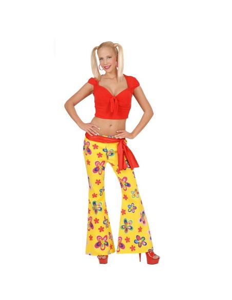 Pantalón de Campana de Flores Tienda de disfraces online - Mercadisfraces