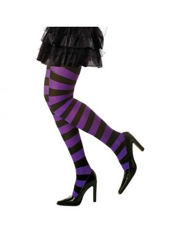 Medias Rayas violeta/negro Tienda de disfraces online - Mercadisfraces
