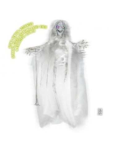 Bruja Animada que gira con ojos luminosos para Halloween Tienda de disfraces online - Mercadisfraces