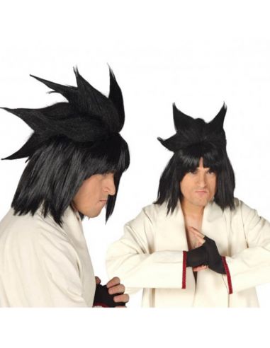 Peluca de Guerrero Manga Negra Tienda de disfraces online - Mercadisfraces