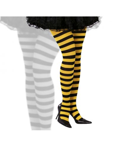 Pantys a rayas negro y amarillo Tienda de disfraces online - Mercadisfraces