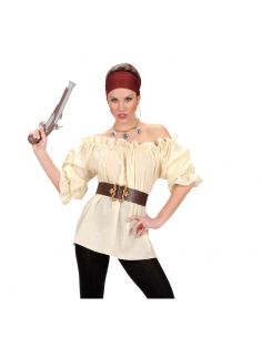 Camisa de Pirata en Beige para mujer XL Tienda de disfraces online - Mercadisfraces