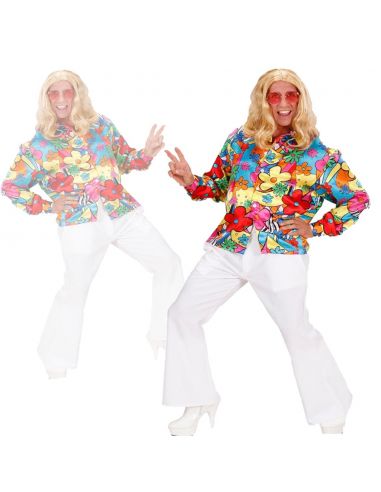 Camisa Hippie de Flores Talla XL Tienda de disfraces online - Mercadisfraces