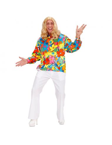 Camisa Hippie de Flores Talla XXL Tienda de disfraces online - Mercadisfraces
