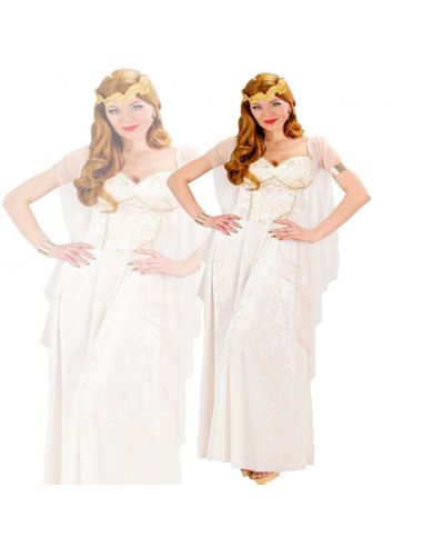 Disfraz De Diosa Griega Mujeres Halloween Vestido Blanc