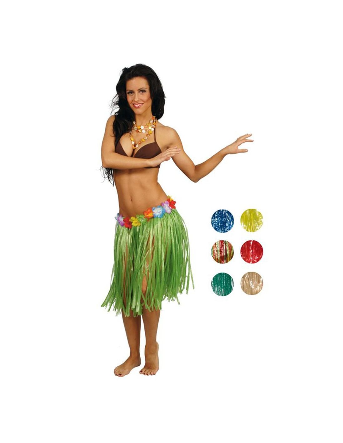 Falda hawaiana para mujer rafia: Disfraces adultos,y disfraces