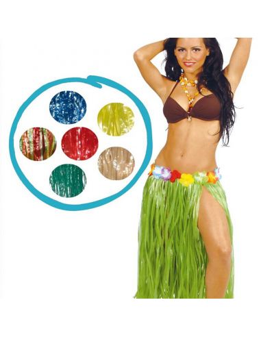 Falda Hawaiana de Rafia 75 cm Tienda de disfraces online - Mercadisfraces