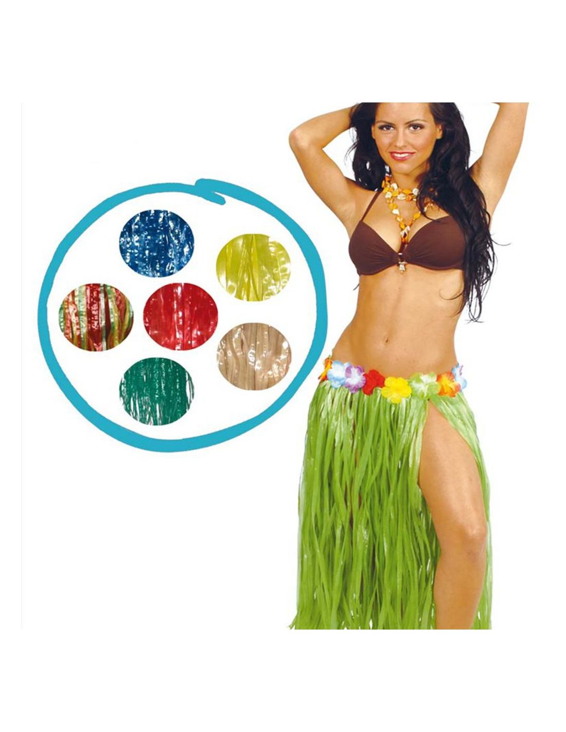 Comprar Falda Hawaiana Flores Verde online
