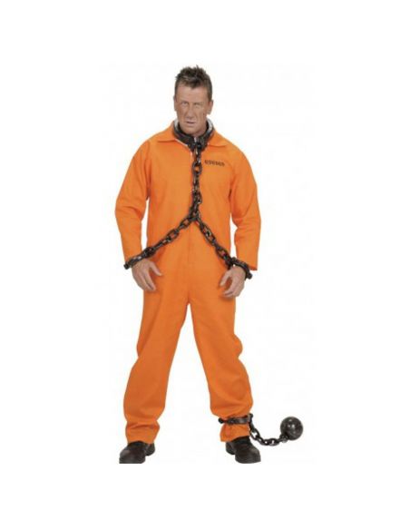 Disfraz de Convicto en Naranja Talla XL