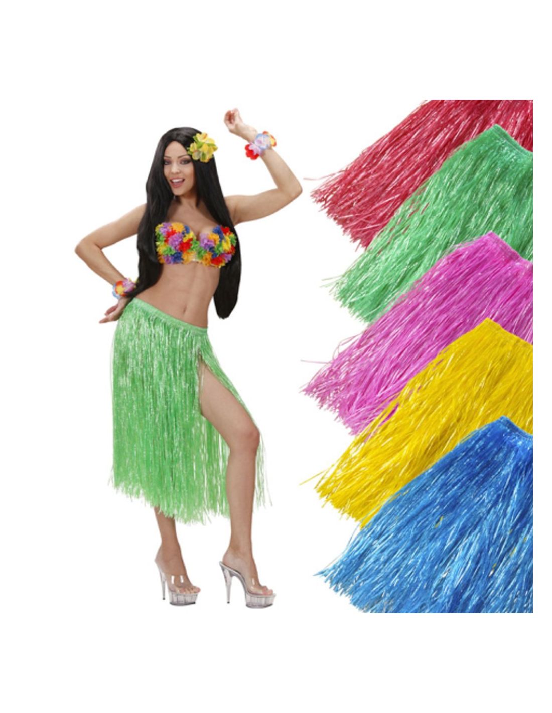 Falda Hawaiana de 75 cm, Tienda de Disfraces Online