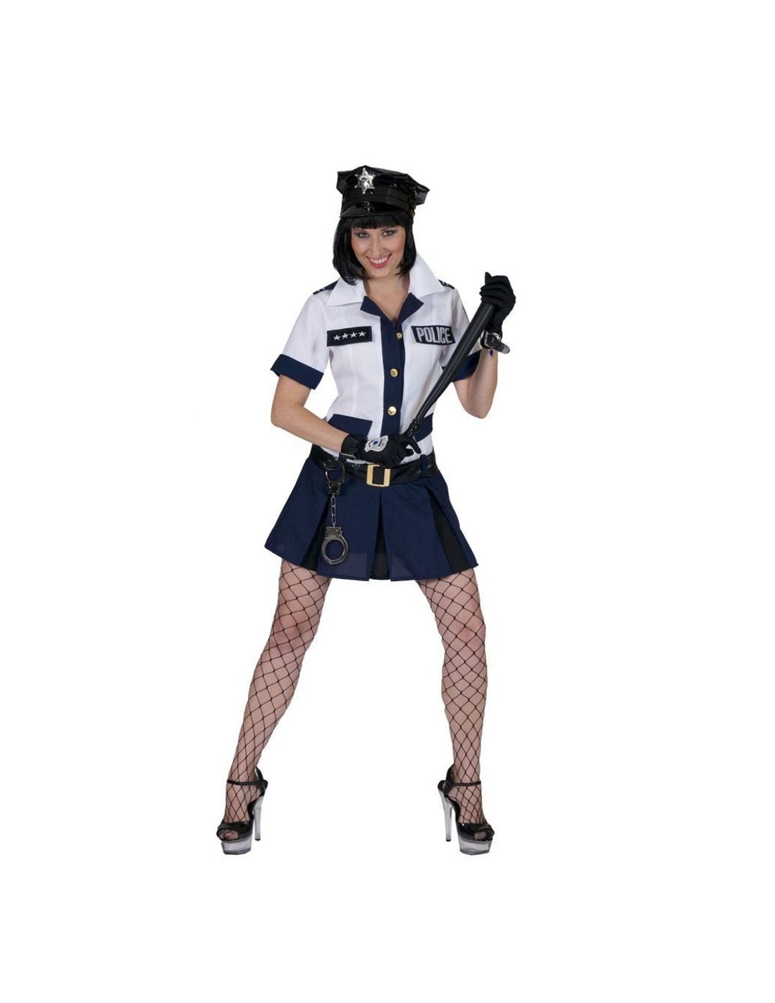 Sillón Acumulativo Empuje hacia abajo Disfraz de Policía para mujer | Tienda de Disfraces Online | Envio...