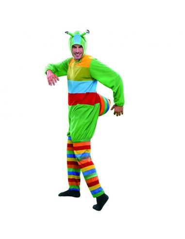 Disfraz gusano multicolor para hombre Tienda de disfraces online - Mercadisfraces