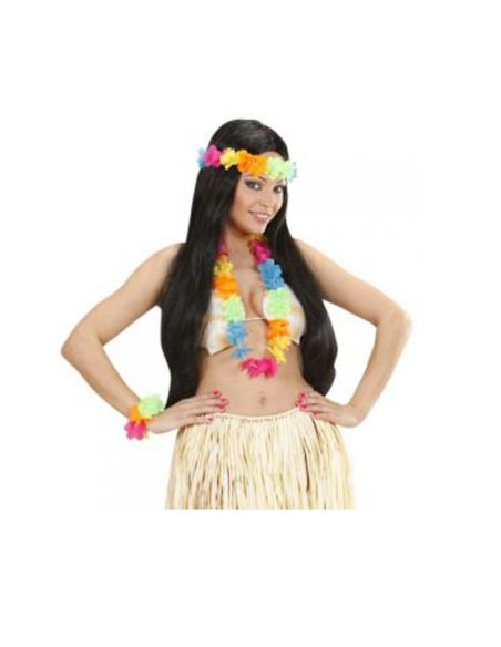 Set Hawaiano Multicolor Brillante Tienda de disfraces online - Mercadisfraces