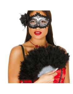 Abanico negro de plumas Tienda de disfraces online - Mercadisfraces