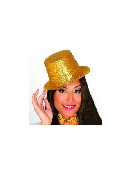 Sombrero Chistera escarcha oro Tienda de disfraces online - Mercadisfraces