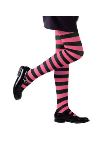 Medias a rayas en rosa y negro Infantiles Tienda de disfraces online - Mercadisfraces