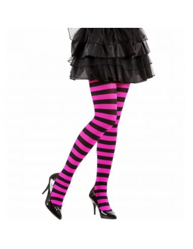 Medias a rayas en rosa y negro Adulto Tienda de disfraces online - Mercadisfraces