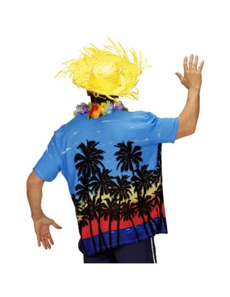 Camisa Hawaiana de flores en azul para adulto Tienda de disfraces online - Mercadisfraces
