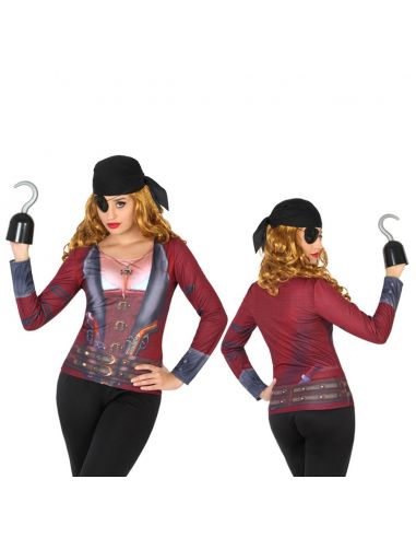 Disfraz Camiseta Pirata mujer 3D para Mujer Tienda de disfraces online - Mercadisfraces
