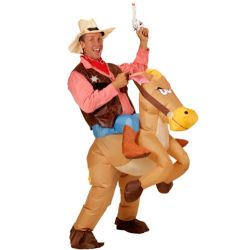 Disfraz Vaquero con Caballo Hinchable Tienda de disfraces online - Mercadisfraces