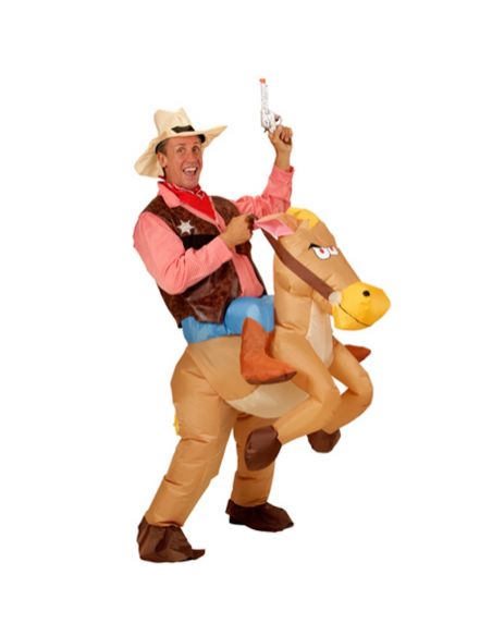 Disfraz Vaquero con Caballo Hinchable Tienda de disfraces online - Mercadisfraces