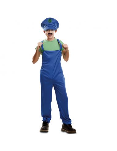 Disfraz Super Plumber Verde Infantil Tienda de disfraces online - Mercadisfraces