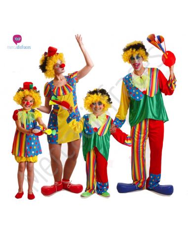 Disfraces de Carnaval de Payasos de Colores para grupos Tienda de disfraces online - Mercadisfraces